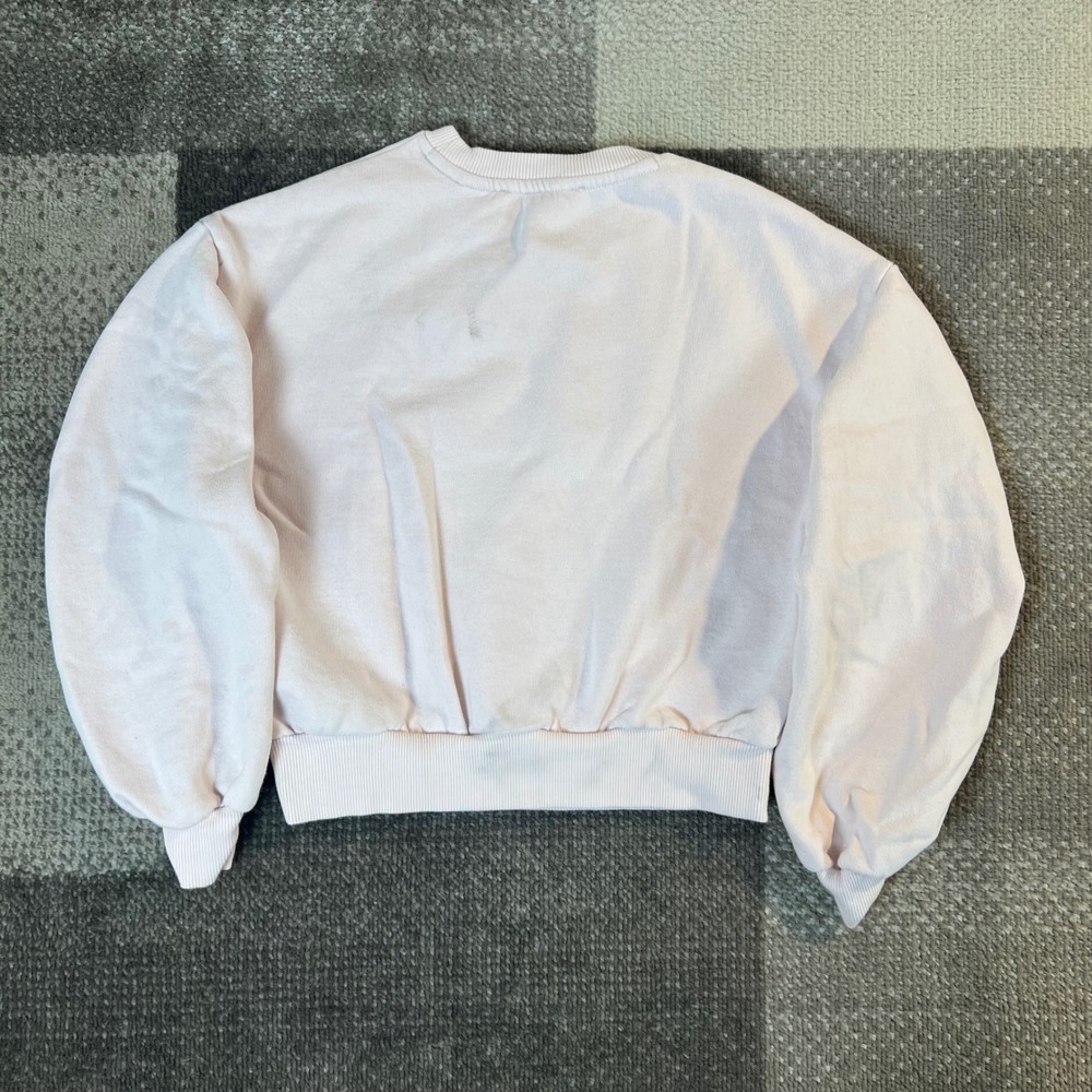 AllSaints London Girls Smallsaints Pink Ruched Sleeve Sweatshirt 7-8Y - Picture 4 of 10